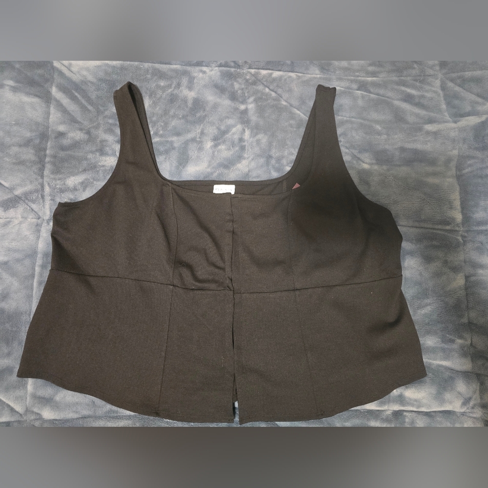 NWT Ava & Viv Womens Black Knit Corset Tank Top 3X - Picture 5 of 9